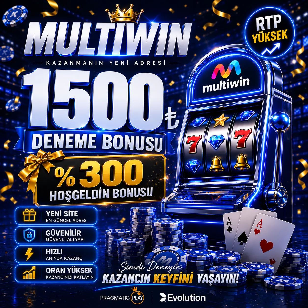 Multiwin 1500 TL deneme bonusu ve yüzde 300 hoş geldin bonusu görseli